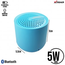 Mini Caixa de Som Portátil Recarregável 5W RMS Bluetooth com Microfone WS-301 Xtrad - Azul